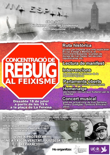 Cartel de la concentración organizada por la Memòria Històrica de Mallorca